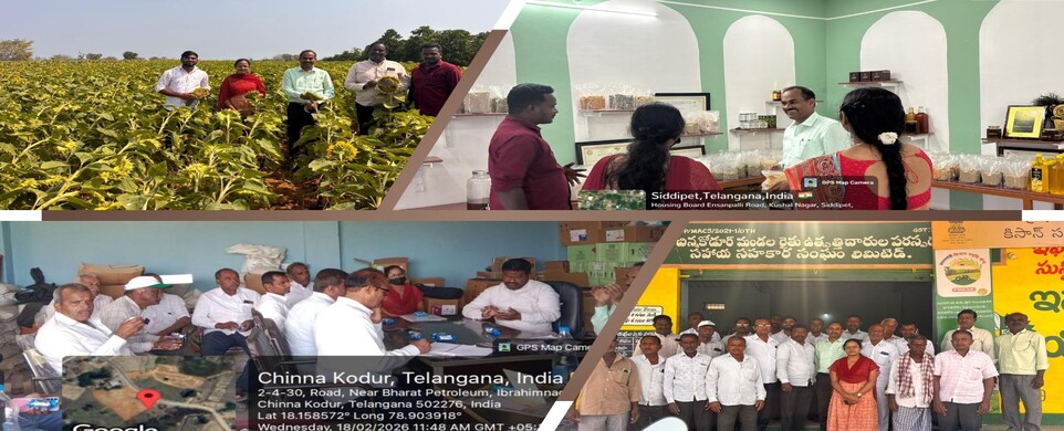 Promoting crop diversification during rabi with sunflower in place of Rabi upland paddy in Siddipet. Coupled with farm Mechanization for timely operations and overcoming labour shortages through establishment of custom hiring centres at ICAR-IIOR nurtured FPOs in Siddipet.