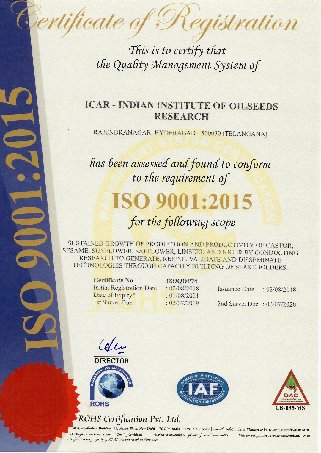 ISO-9001-2015 Certificate