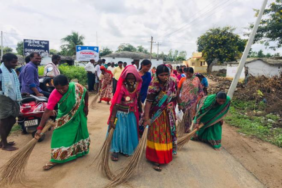 Tribal Farmers and IIOR staff done clean drive at Gorudodla Village, Vikarabad Mandal, Telangana