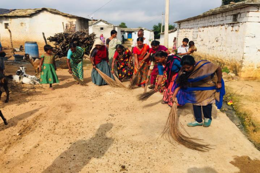 Swachhta Hi Sewa organized at Farmers first village at Vikarabad Mandal by IIOR staff and Farmers