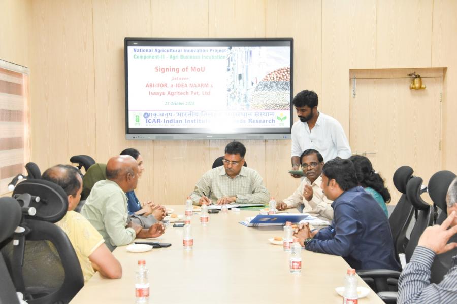 Signing of MoU between ABI-IIOR, a-IDEA NAARm & Isaayu Agritech Pvt. Ltd.