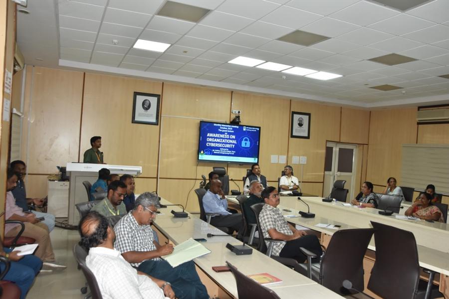 The guest lecture on " Awareness on Organizational Cybersecurity " will be delivered by Mr. Sridhar, Security Analyst, Trace Network & Engineering Pvt Ltd