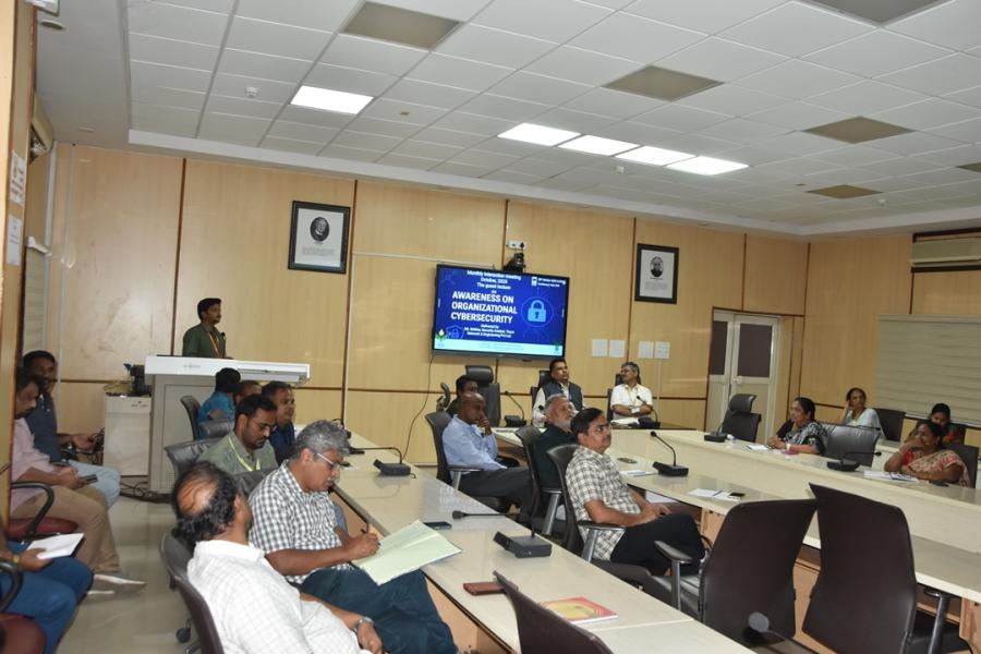 The guest lecture on " Awareness on Organizational Cybersecurity " will be delivered by Mr. Sridhar, Security Analyst, Trace Network & Engineering Pvt Ltd, Hyderabad