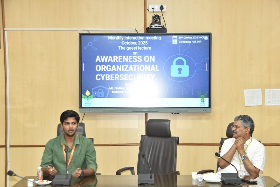 The guest lecture on " Awareness on Organizational Cybersecurity " will be delivered by Mr. Sridhar, Security Analyst, Trace Network & Engineering Pvt Ltd, Hyderabad