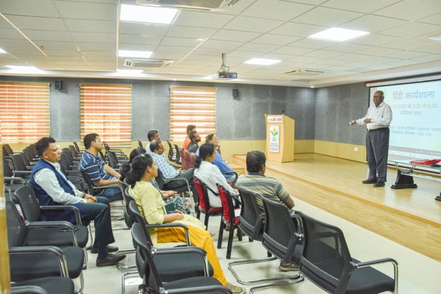 Hindi Workshop at ICAR-Indian Institute of Oilseeds Research on 20.02.2026